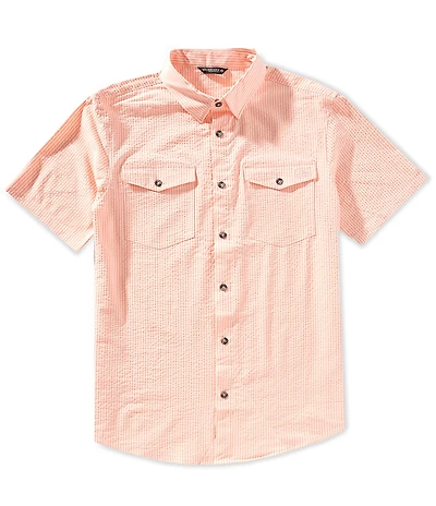 Drake Clothing Co. Short Sleeve The Frat BD Seersucker Strip Shirt