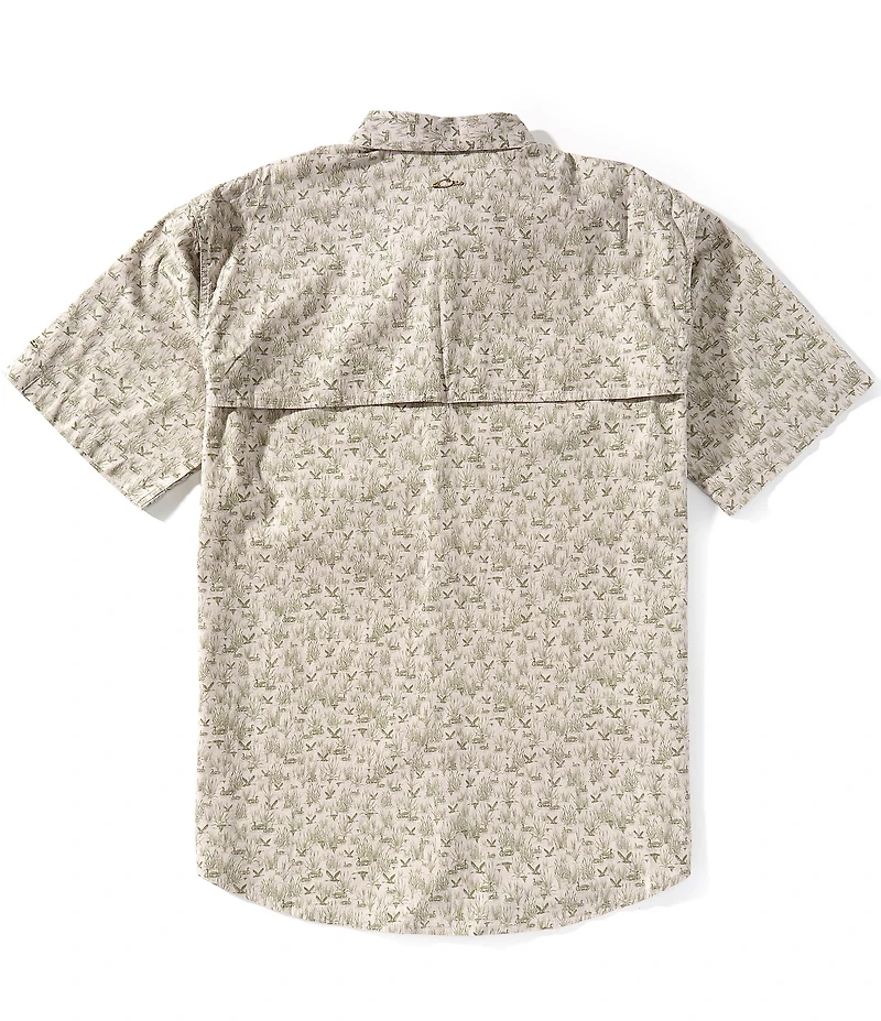 Drake Clothing Co. The Cotton Marsh Print Short Sleeve Woven Shirt