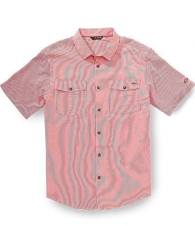Drake Clothing Co. The Frat Button Down Seersucker Stripe Short Sleeve Woven Shirt