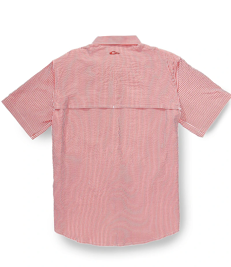 Drake Clothing Co. The Frat Button Down Seersucker Stripe Short Sleeve Woven Shirt