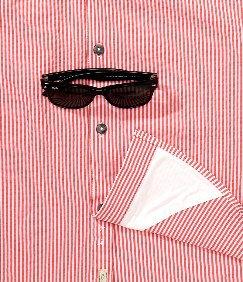 Drake Clothing Co. The Frat Button Down Seersucker Stripe Short Sleeve Woven Shirt