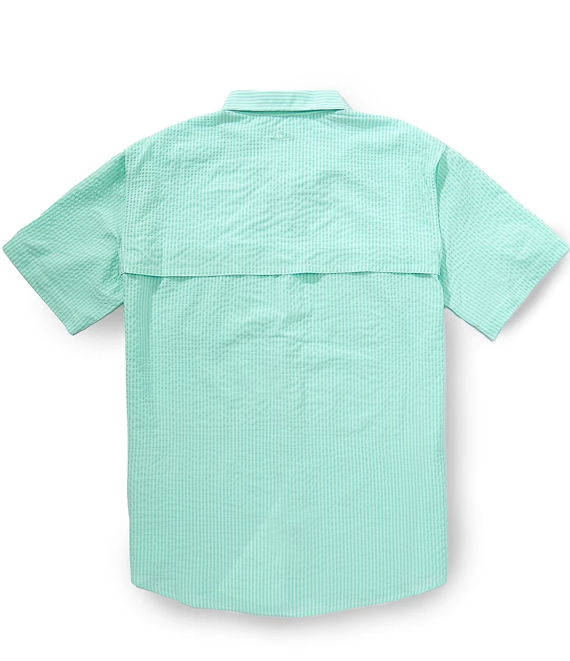 Drake Clothing Co. The Frat Button Down Seersucker Stripe Short Sleeve Woven Shirt