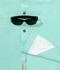 Drake Clothing Co. The Frat Button Down Seersucker Stripe Short Sleeve Woven Shirt