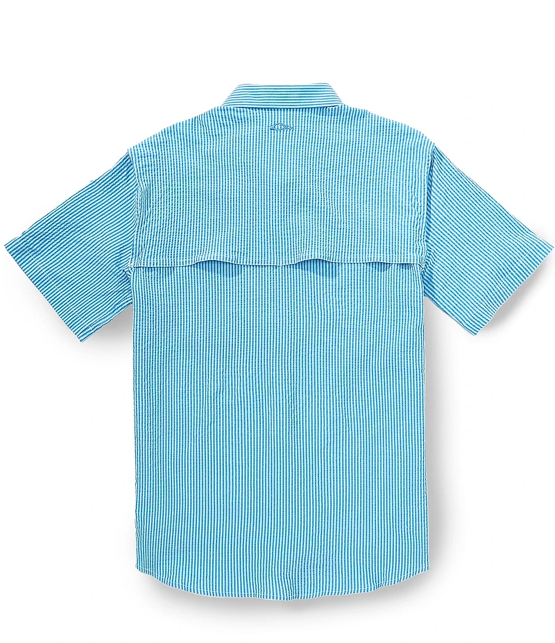 Drake Clothing Co. The Frat Button Down Seersucker Stripe Short Sleeve Woven Shirt