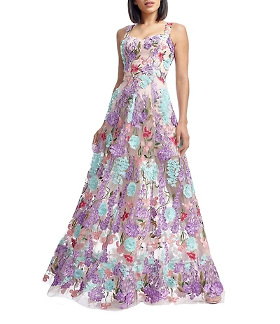 Dress the Population Anabel Floral Embroidered Gown