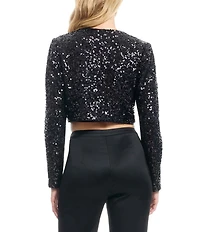 Dress the Population Andra Sequin Cropped Boxy Jacket