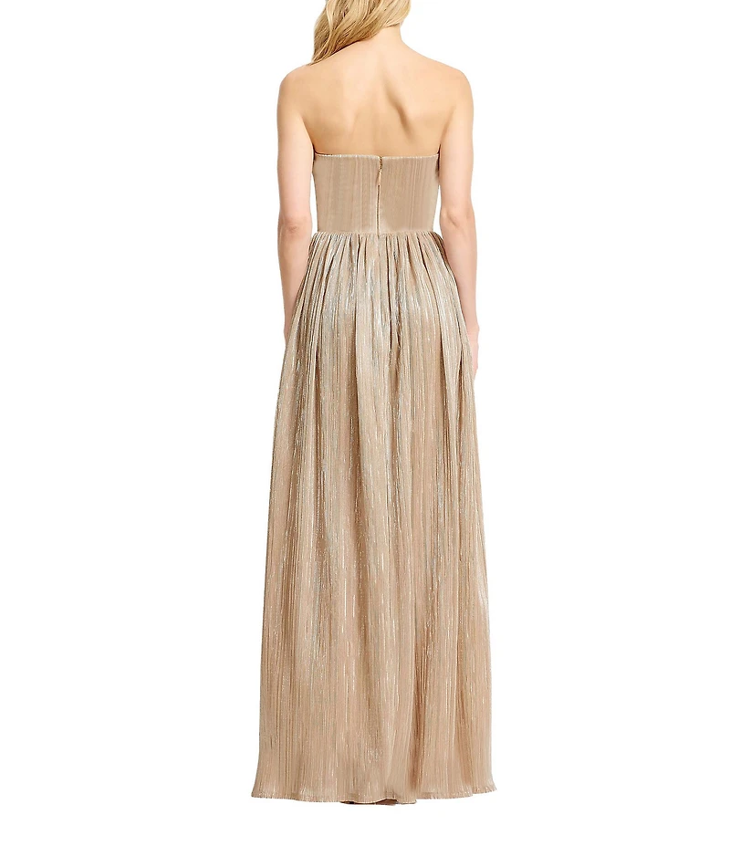 Dress the Population Audrina Strapless Bustier Pleated Dress