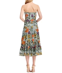 Dress the Population Carina Strapless Sweetheart Bustier Midi Dress