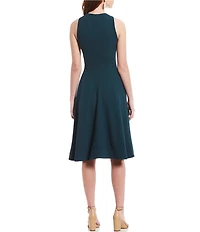 Dress the Population Catalina Crepe V-Neck Sleeveless A-Line Dress