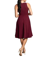 Dress the Population Catalina Crepe V-Neck Sleeveless A-Line Dress