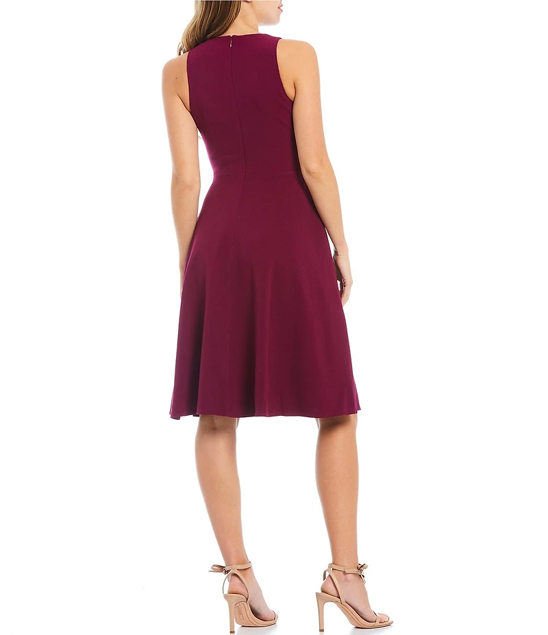 Dress the Population Catalina Crepe V-Neck Sleeveless A-Line Dress