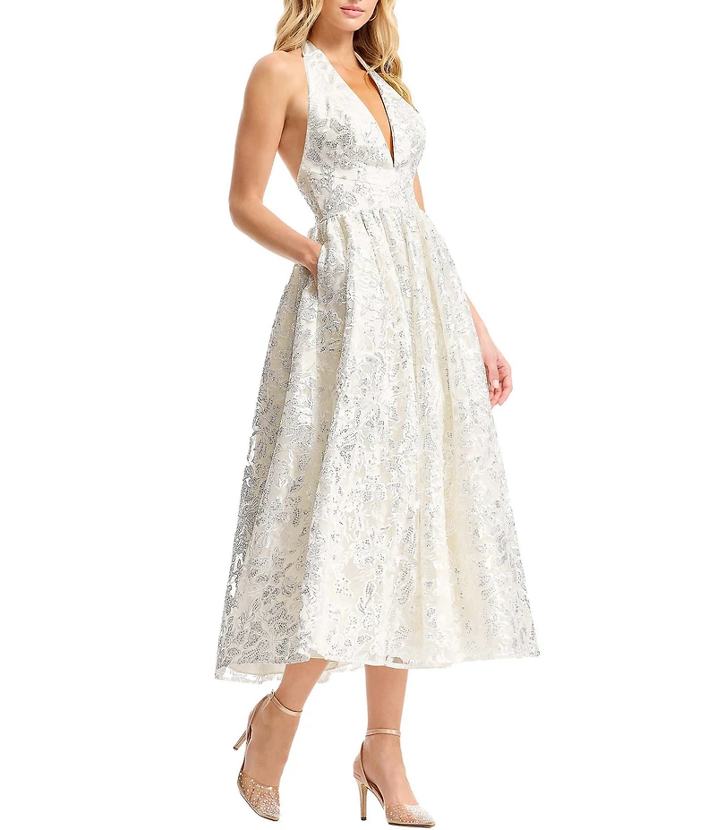 Dress the Population Christina Halter Sequin Midi Dress