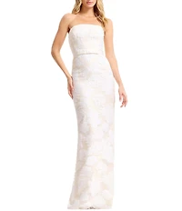 Dress the Population Colleen Strapless Lace Long Dress