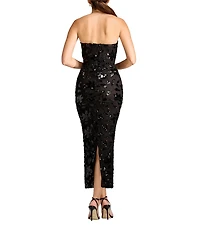 Dress the Population Cosette Strapless Corset Bodice Tea Length Dress