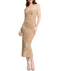 Dress the Population Cosette Strapless Lace Sequin Bodycon Dress