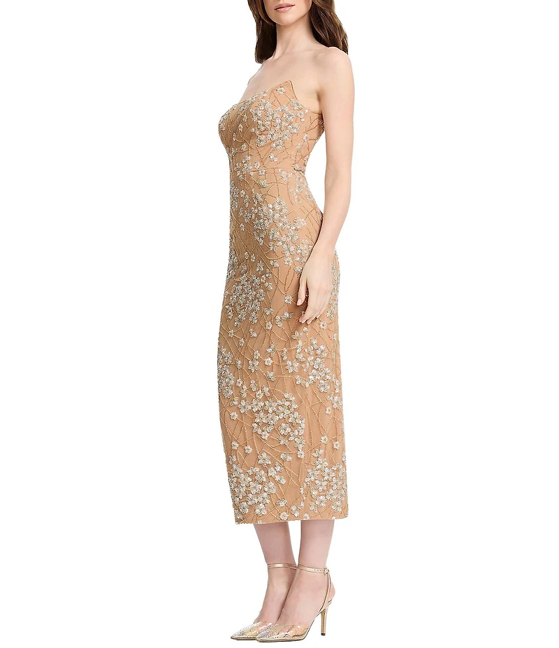 Dress the Population Cosette Strapless Lace Sequin Bodycon Dress