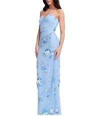 Dress the Population Daisy Strapless Sweetheart Twisted Neckline Column Gown