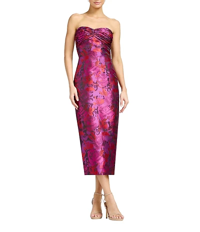 Dress the Population Dalia Strapless Jacquard Column Gown