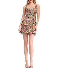 Dress the Population Devi Sleeveless Square Neck Structured Mini Dress