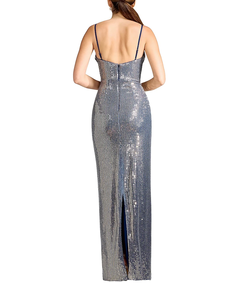 Dress the Population Elanora Sequin Cowl Neck Gown