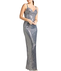 Dress the Population Elanora Sequin Cowl Neck Gown