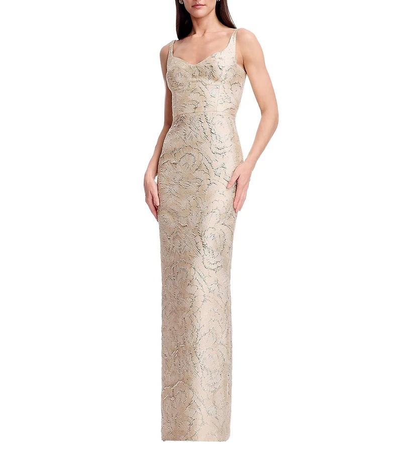 Dress the Population Elijah Brocade Column Gown