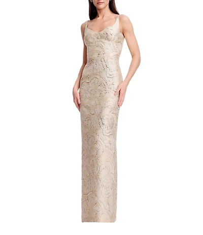 Dress the Population Elijah Brocade Column Gown