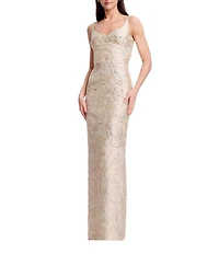Dress the Population Elijah Brocade Column Gown