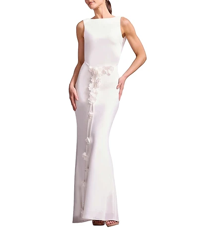 Dress the Population Eloise Detachable Floral Belt Shift Maxi Dress