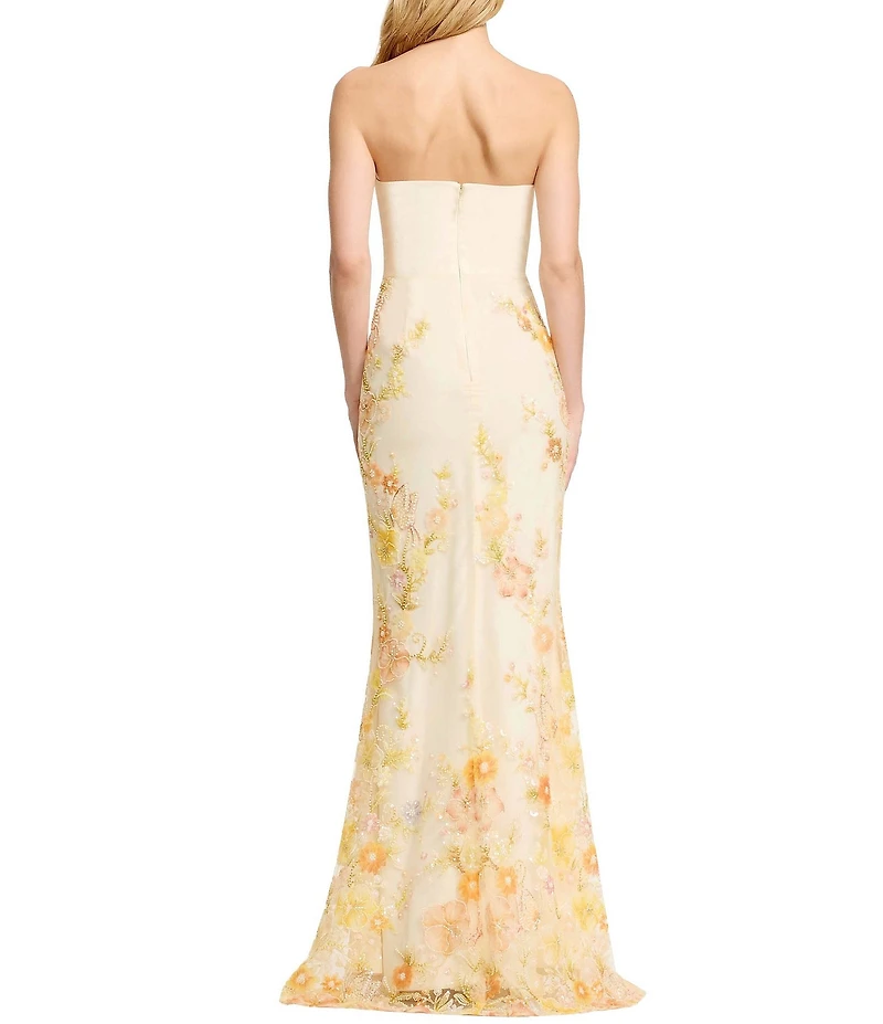 Dress the Population Fernanda Strapless V Neck Long Dress