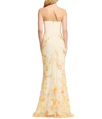 Dress the Population Fernanda Strapless V Neck Long Dress