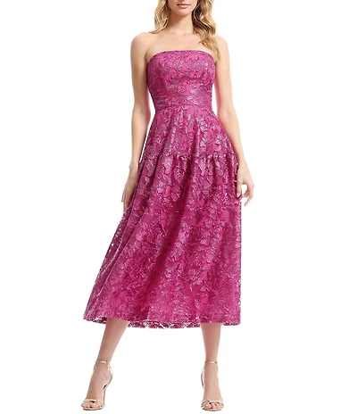 Dress The Population Gemma Strapless Sequin Midi Dress