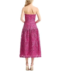 Dress The Population Gemma Strapless Sequin Midi Dress