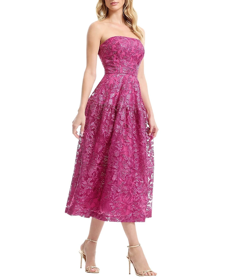 Dress The Population Gemma Strapless Sequin Midi Dress