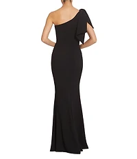 Dress the Population Georgina Asymmetrical Neck Sleeveless Bow Shoulder Maxi Dress