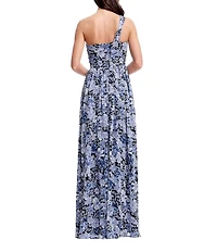 Dress the Population Idalia One Shoulder Chiffon A Line Gown