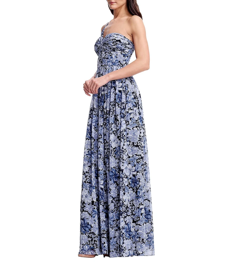 Dress the Population Idalia One Shoulder Chiffon A Line Gown