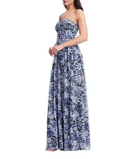 Dress the Population Idalia One Shoulder Chiffon A Line Gown