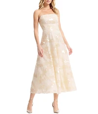 Dress the Population Kailyn Strapless Sequin A-Line Midi Dress