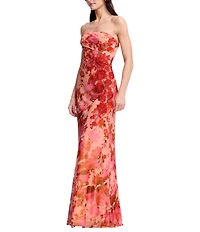 Dress the Population Kinley Strapless Floral Gown