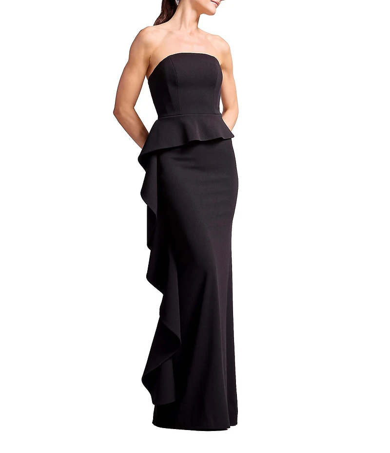 Dress the Population Laysia Peplum Strapless Gown