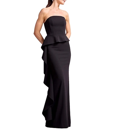 Dress the Population Laysia Peplum Strapless Gown