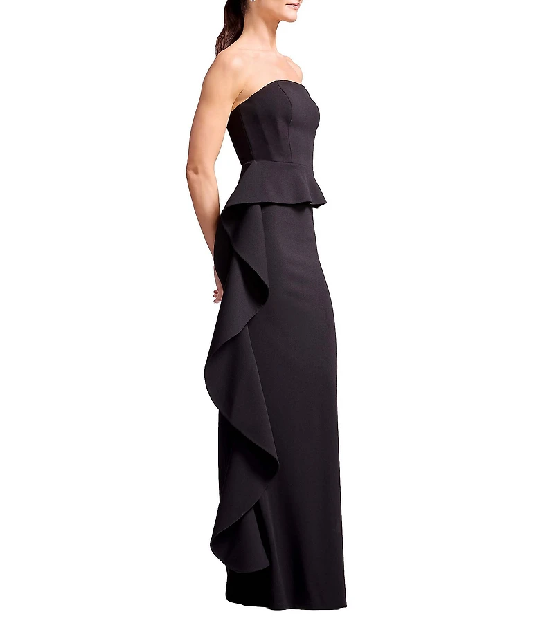 Dress the Population Laysia Peplum Strapless Gown