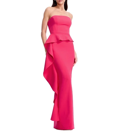 Dress the Population Laysia Peplum Strapless Gown