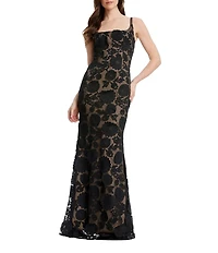 Dress the Population Lorena Sleeveless Square Neck Column Gown