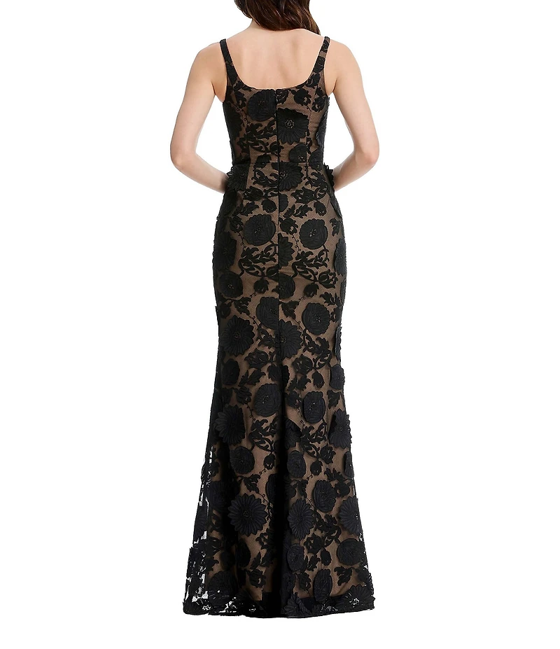 Dress the Population Lorena Sleeveless Square Neck Column Gown