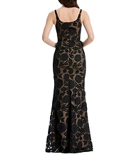 Dress the Population Lorena Sleeveless Square Neck Column Gown