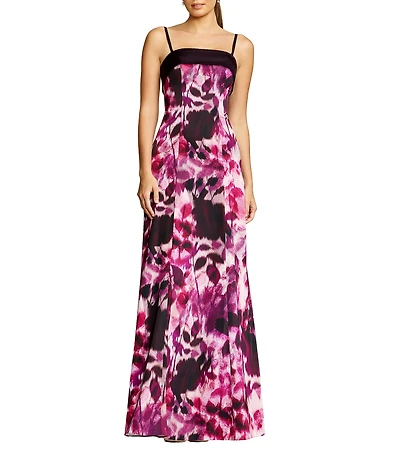Dress the Population Luciella Satin Floral Sleeveless Gown