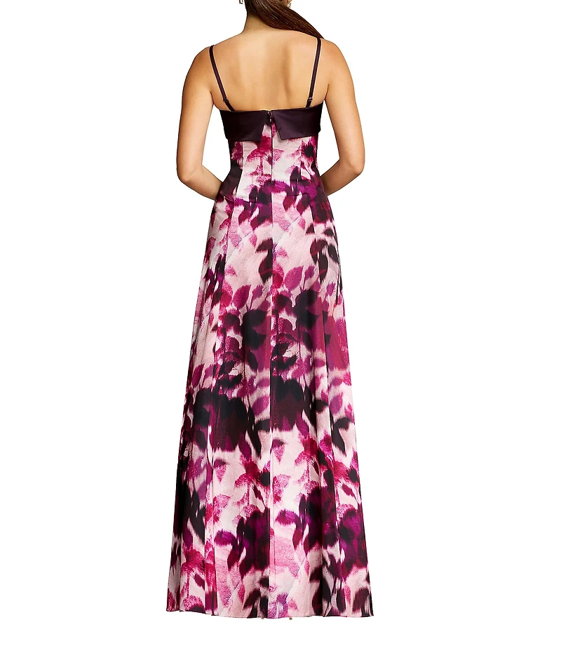 Dress the Population Luciella Satin Floral Sleeveless Gown