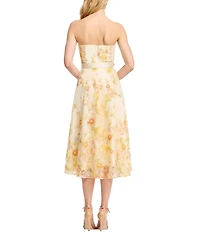 Dress the Population Mabel Strapless Sweetheart Bustier Midi Dress With Belt